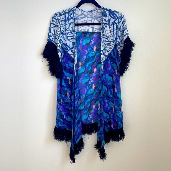 Maaji Other - Maaji blue swim cover up with fringe trim small